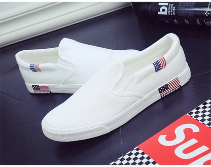 Men Casual Shoes Canvas Luxury 2025 Mens Loafers Breathable Slip on FlatsMale Vulcanized Shoes White Driving Shoes Plus Size 47