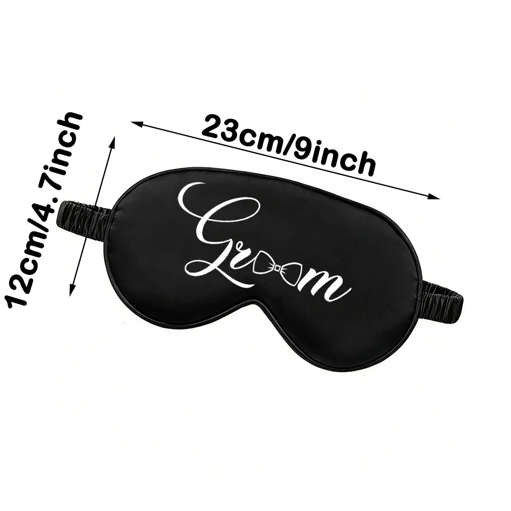 Bride/Groom Sleep Eye Mask Wedding Souvenir Bachelorette Party Accessories Honeymoon Travel Essentials for Couples Bridal Shower
