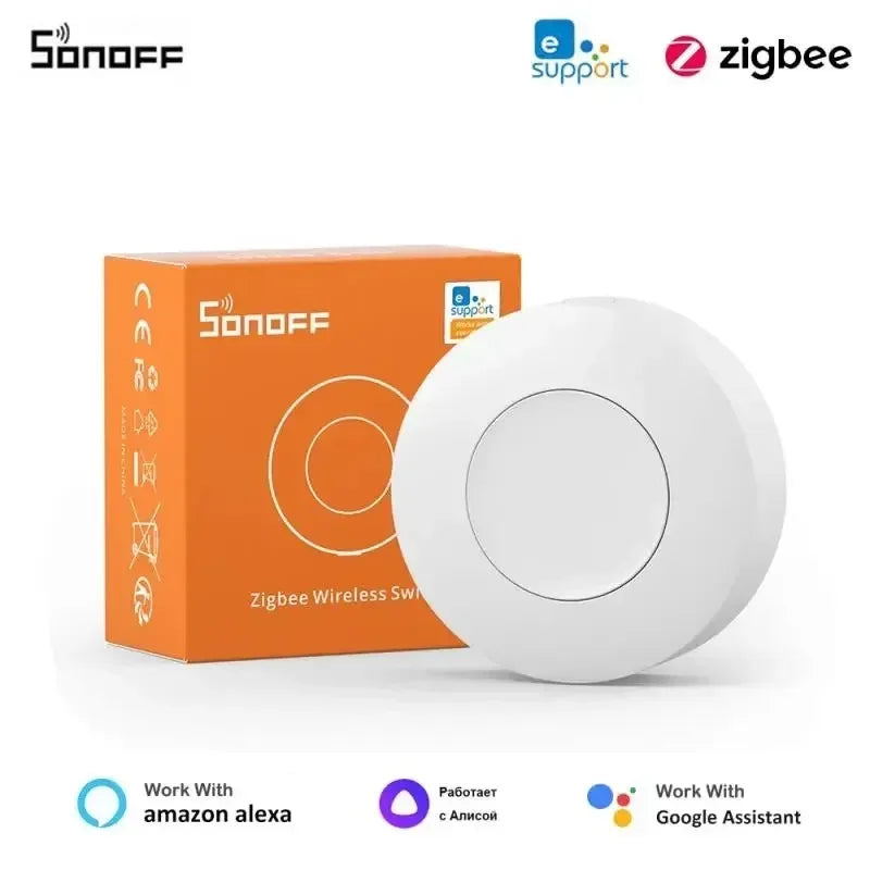 SONOFF SNZB-01P SNZB 01P Sonoff Wireless Switch Zigbee Scene Switch Two Way Control Act As Doorbell Emergency Button Via Google