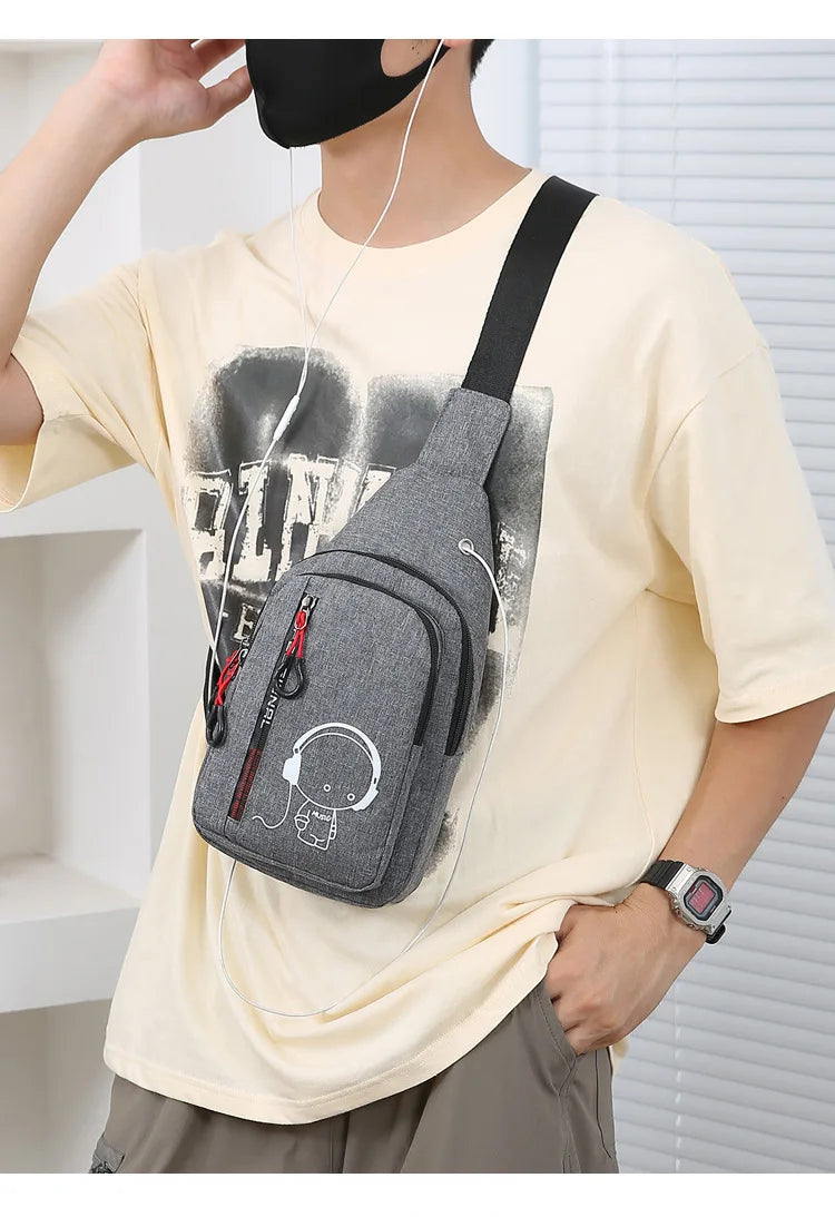 Men's and women's crossbody bag outdoor sports running glow-in-the-dark bag casual men's and women's chest bag