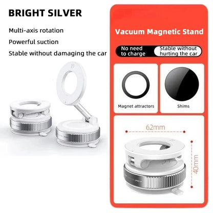 K007 Strong Magnetic Car Phone Holder Foldable Design 360° Adjustable Vacuum Mount for Car/Desk/Bathroom/Universal Use