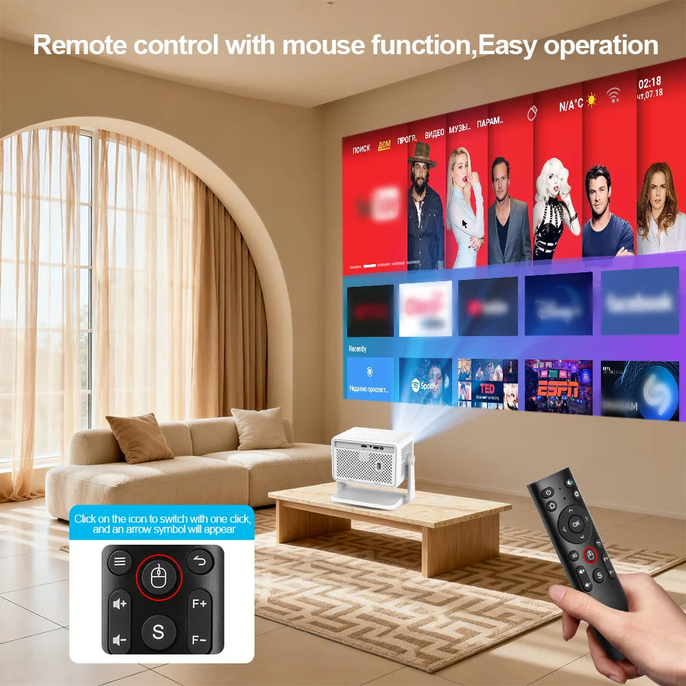 PROGAGA PG370 MAX Projector HD 1080P 4K Android Projector 700ANSI Video Projector Home Theater Portable Projector for Smartphone