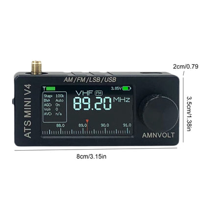 AMNVOLT V4 ATS MINI SI4732 Full Band DSP Radio Receiver FM AM SSB LSB USB with LCD Display Built-in Headphone Amp for Travel
