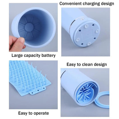 Portable Dog Paw Washer Automatic Pet Paw Cleaner Electric Paw Massager USB Rechargeable Designed for Small to Medium Dogs Cats