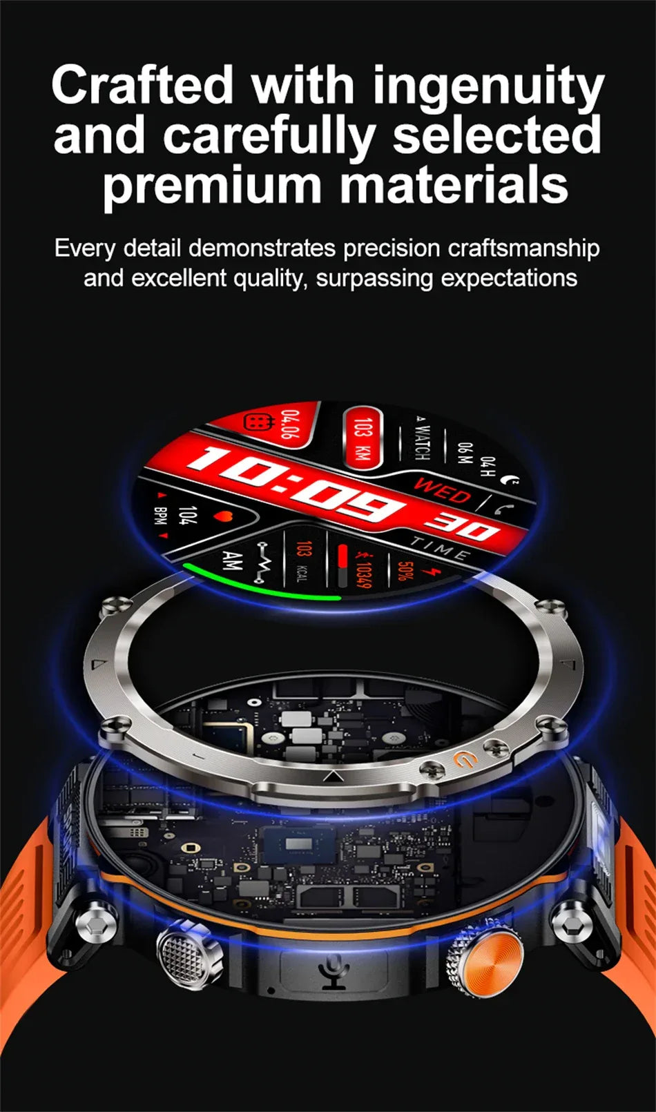 2026 New Outdoor Sports Smartwatch Men Compass 600mAh LED Flashlight Bluetooth Call 3ATM Waterproof Smartwatch For Android iOS