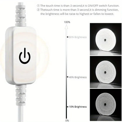 Neon LED Light Strip Smart Touch Sensor Switch Dimmable Neon Sign Flexible Led Ribbon Waterproof Rope Tube Lamp Backlight Decor