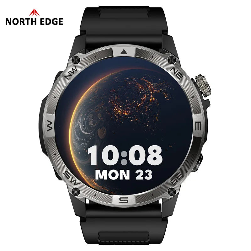 NORTH EDGE NEW GPS Smart Watch 1.43'' HD AMOLED Display Built-in GPS Altitude Barometer Compass Bluetooth Phone Call Smartwatch