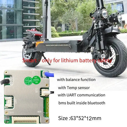 JBD BMS Auto-Identify 7S 8S 10S 12S 13S 14S 20A 30A 40A 50A LiFePo4 Smart BMS 24V 36V 48V Battery Management System for E-Bike