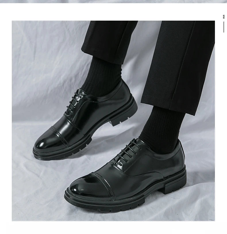 High Quality Brogues Wedding Leather Shoes Men Classic Formal Office Casual Business Shoes Man Social Oxford Men's Dress Shoes