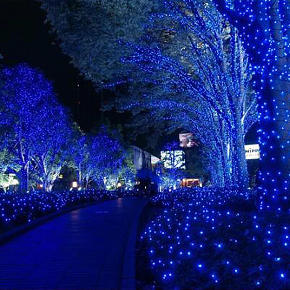 50-200 LED Outdoor Solar String Fairy Light Festoon Waterproof Street Garland Solar Power Lamp Christmas Party for Garden Decor