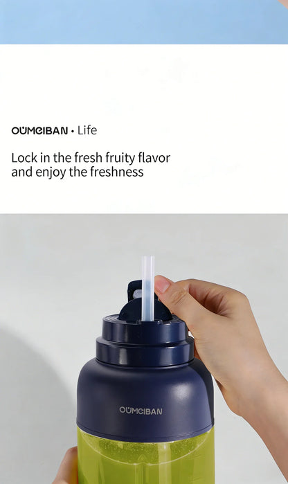 1300ML USB Rechargeable Portable Juicer, 46 Blades Fresh Fruit Mixer, Multifunctional Ice Crusher Smoothie Blender for Home