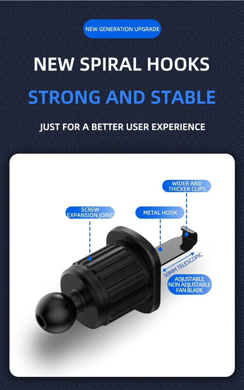 Gravity Car Phone Holder Car Air Vent Phone Holder for 4.7-6.9inch Smartphone Car Interior Stand Supports for Huawei iPhone