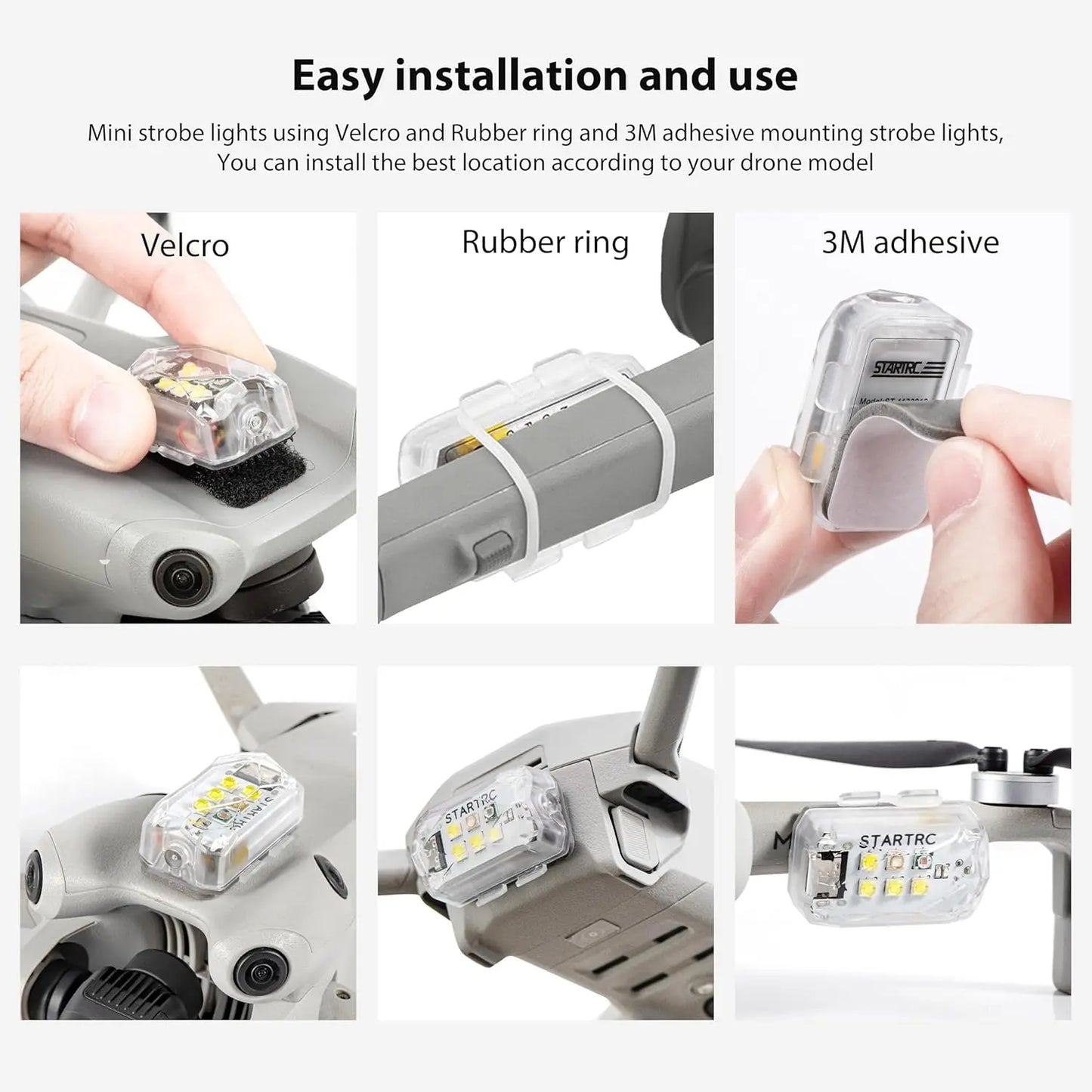 STARTRC Drone Strobe Light Anti Collision Light Rechargable Flash Led Lamplight for DJI Neo and All RC Drones Accessory 2pc