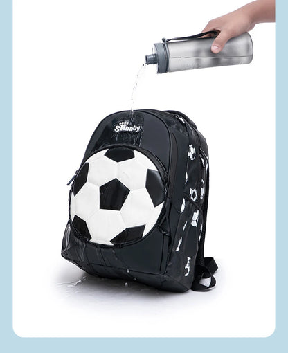 New 3D Cute Orthopedic School Bag For Boys Cartoon Football Backpack Kids Children High Capacity Waterproof  1-3 Grade Schoolbag