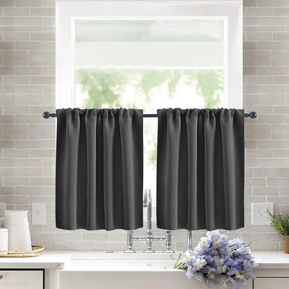 Modern Simple New Solid Color High-precision Short Curtain Finished Blackout Curtain Kitchen Partition Curtain Coffee Curtain.