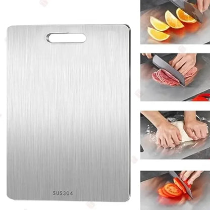WXCOO 1PCS Stainless Steel Chopping Boards Kitchen Thickened Boards Non Stick Double Sided Fruit Meat Chopping Cutting Boards