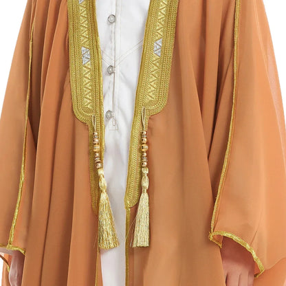 Muslim Saudi Arabian Boy Abaya Children Praying Islamic Clothing Kimono Middle Eastern Teen Dress Dubai New Fashion Classic