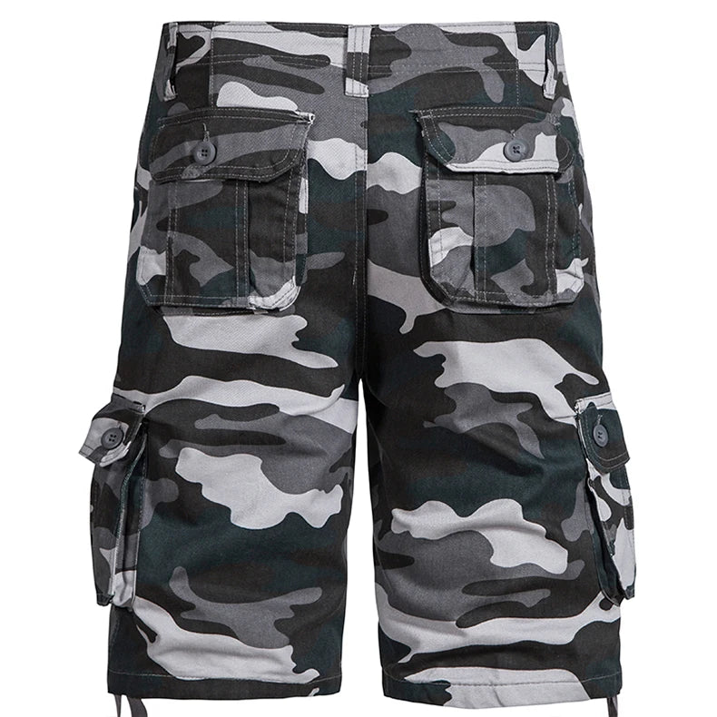 Mens Camo Shorts Men Camouflage Overalls Loose Casual Outdoor Sports Half Pants Side Pocket Cotton Comfortable Shorts