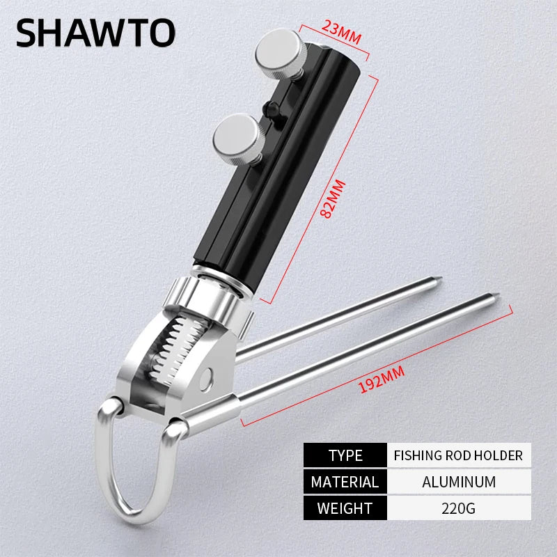 Shawto 2.1M Stainless Steel Thickened Telescopic Fishing Rod Holder 7 Section Bracket Rack Pole Stand Fishing Tools