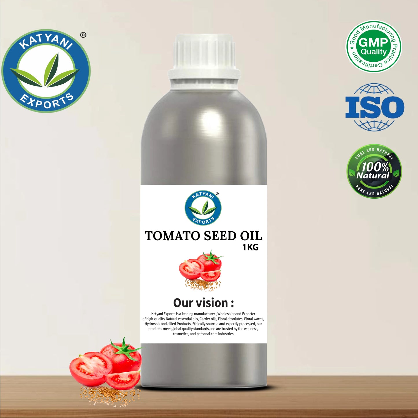 Mild Characteristic Herbal Aroma 1 KG Tomato Seed Carrier Oil - For Skincare & Haircare Formulations - OBM B2B Bulk Manufacturer