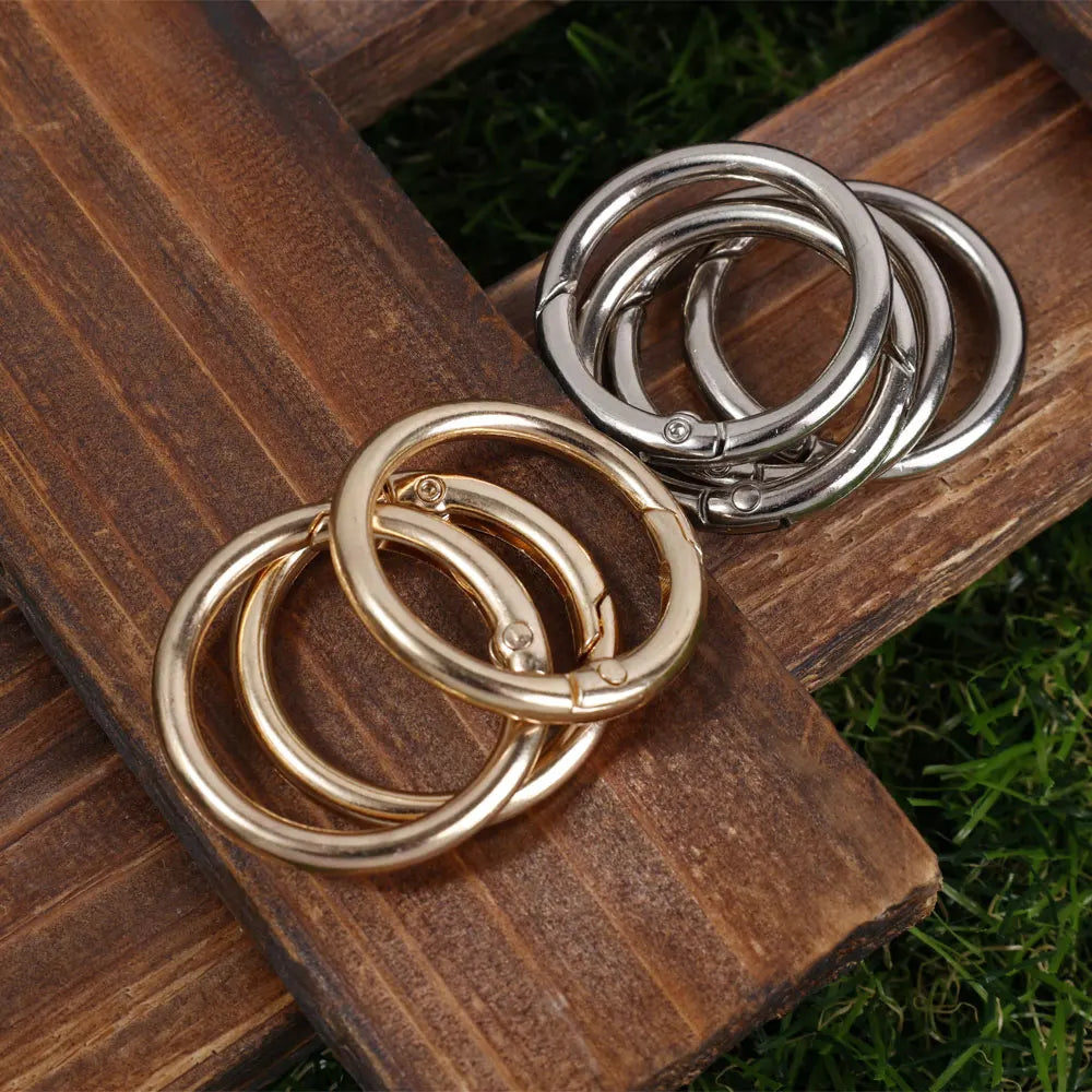 10/50pcs Metal O Ring Spring Clasps for DIY Jewelry Openable Round Carabiner Keychain Bag Clips Hook Dog Chain Buckles Connector