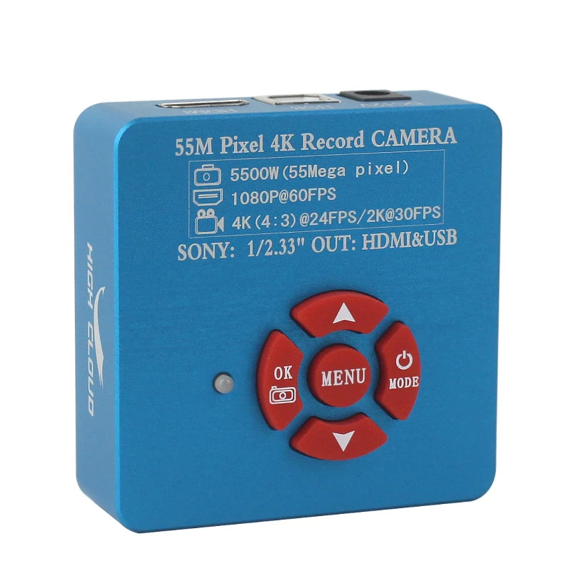 55MP 48MP 4K 1080P HDMI USB Video Microscope Camera 1-130X Infinitely Far C Mount Lens LED Light for Digital Image Acquisition