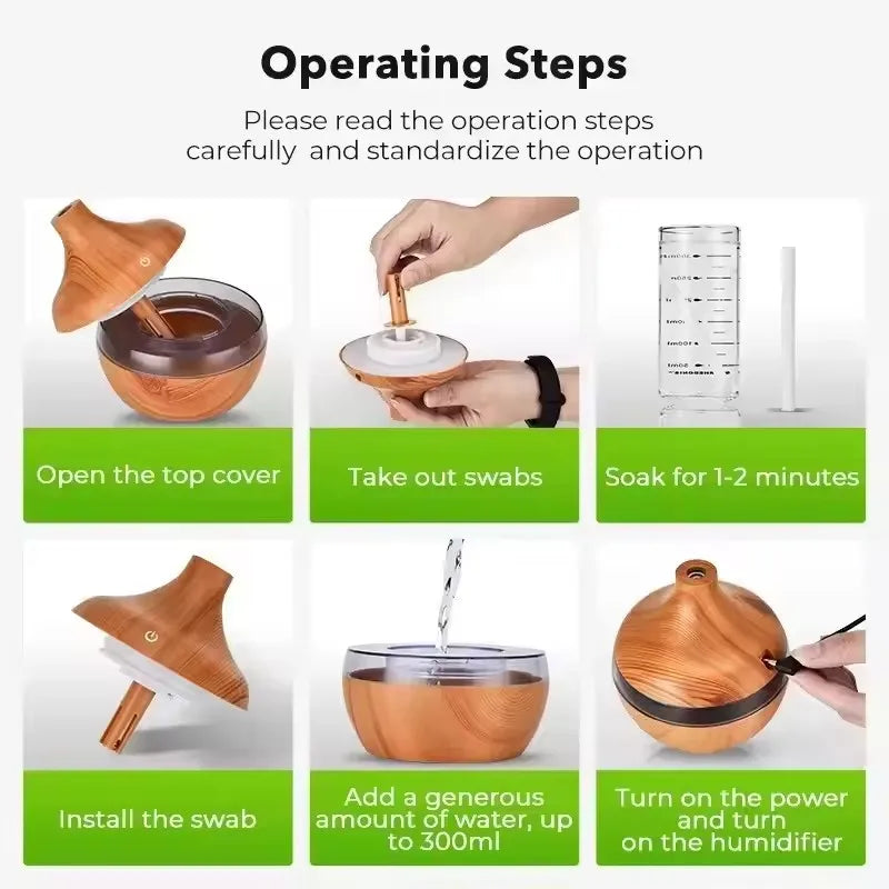 USB Ultrasonic Cool Mist Sprayer Essential Oil Fragrance 200ml Mini Home Wood Grain Air Humidifier Electric Air Aroma Diffuser