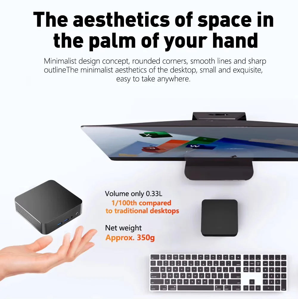 New Windows 11 Pro Portable Mini PC Gamer Core i9 8950HK i3 6100 Mini Computer 16GB RAM 1TB SSD 1000M Ethernet Gaming PC Desktop