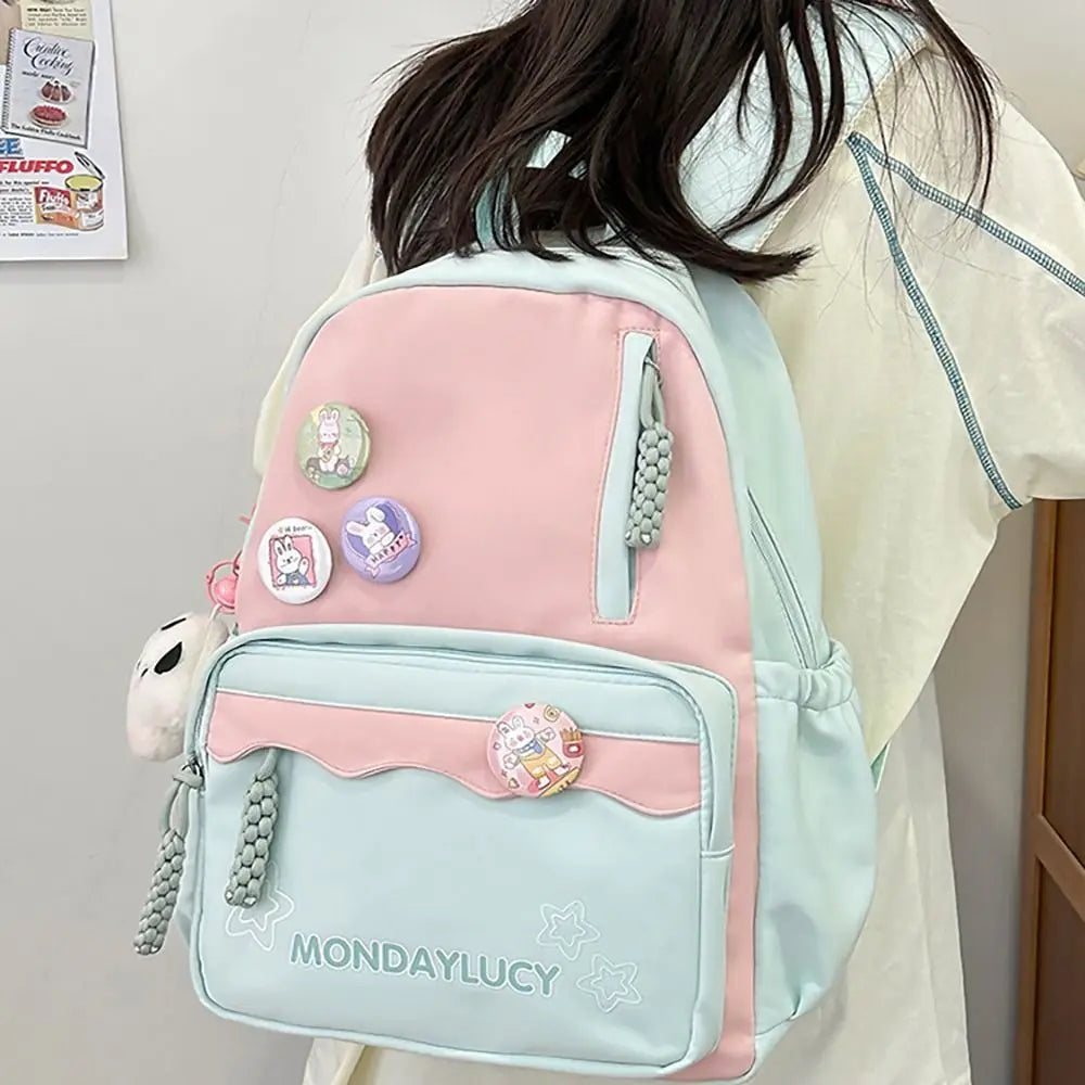 Cute Japanese Style Backpack Nylon Multi-function School Bag Large Capacity Handbag Student