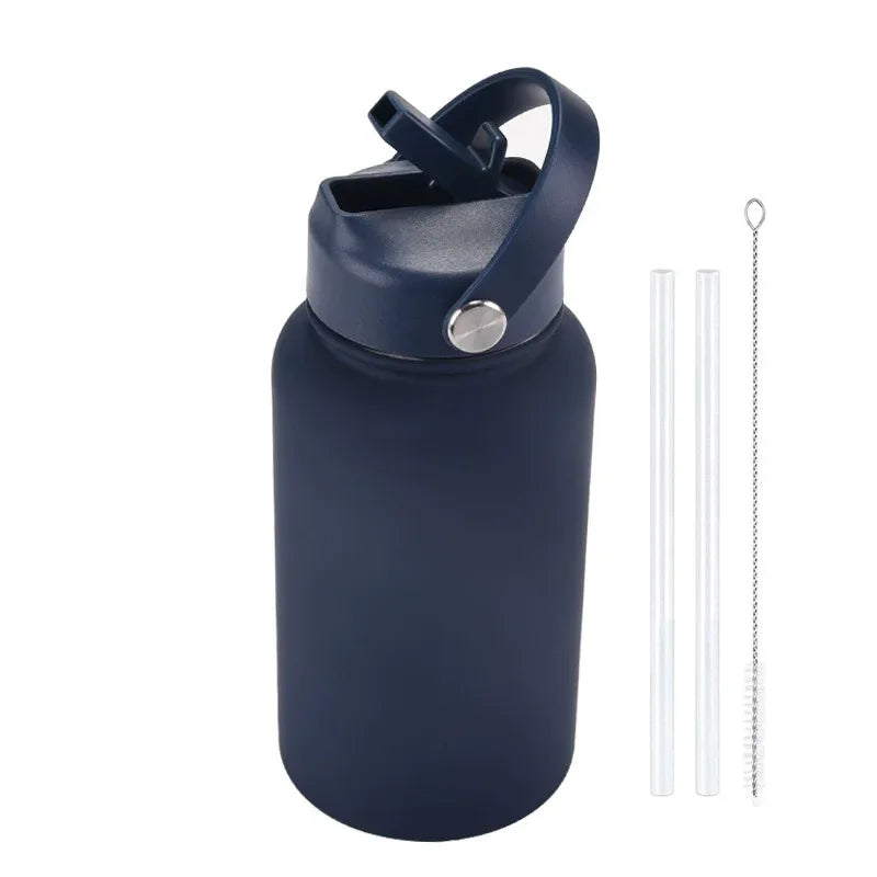 PuraCool Personalised Water Bottle 650ml/22oz Insulated Thermos Customised Tumbler Flask with Straw