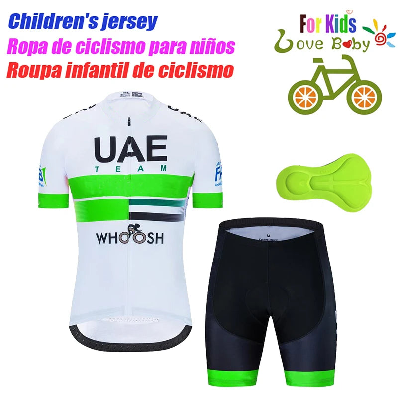 UAE 2022 New Kids Cycling Jerseys Set Summer Breathable Child Bike Cycling Clothes Boy Sport Bicycle Jersey Cycling Clothing