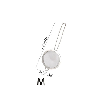 3pcs Stainless Steel Fine Mesh Strainer With Sturdy Handle And Hook, Colander Sifter For Juice Soy Milk, Kitchen Tools