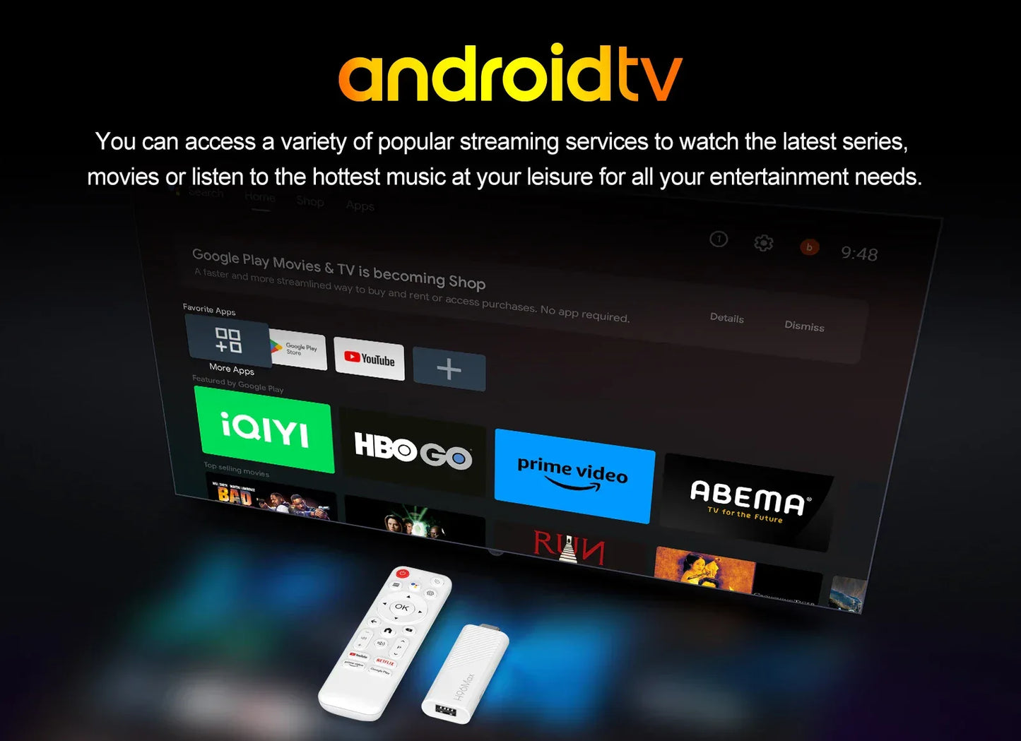 Smart TV Stick H96 MAX H313 2GB 16GB 8GB Android 14 Wifi6 BT5.0 Quad Core Home Media Player Voice Assistant TV Stick