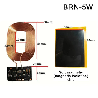 1A 3W 600mA/5W Wireless Charging Receiver Module Small Coil Built-in 5V Charging Wireless Charger PCBA Board