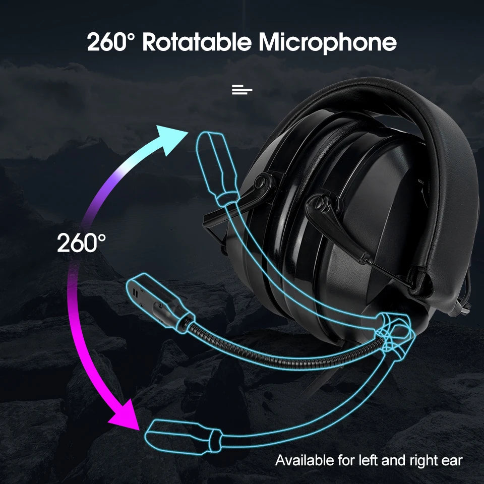 Retevis KM Headset with Noise Reduction Rotatable Boom Microphone for Baofeng UV-5R Quansheng UV K5 UV K6 UV K58 Walkie Talkie