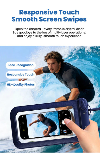 IPX8 Waterproof Phone Pouch 7.5" Universal Dry Bag Underwater Touch Screen Phone Casefor Swimming Rafting Beach