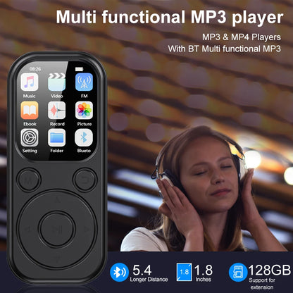 2026 New 1.8 inch Slim MP3 Player Bluetooth 5.4 — Portable Walkman, Compatible eBook Recording FM Radio Music Player