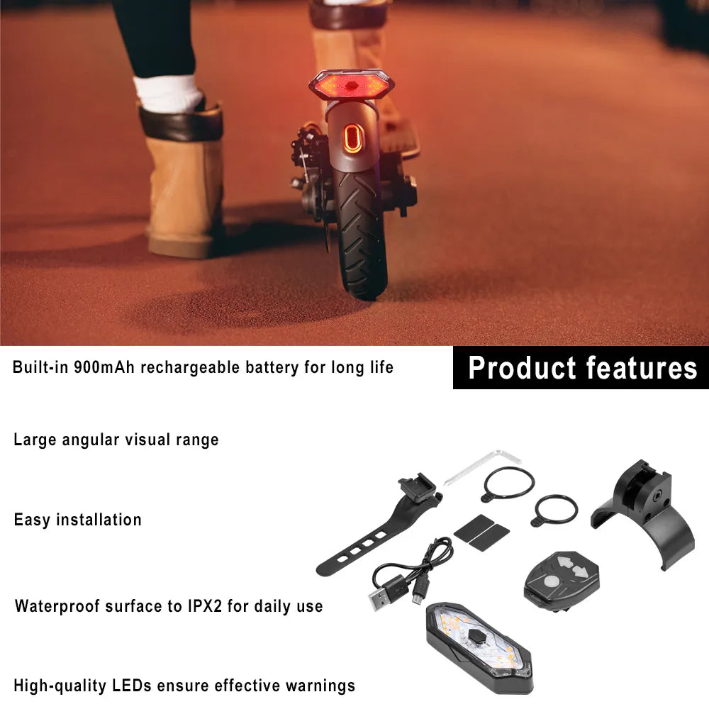 Turn Signal Lamp Modified USB Rechargable Smart Wireless For Xiaomi M365 1S pro Pro2 for MI3 Electric Scooter Flashing Light Par