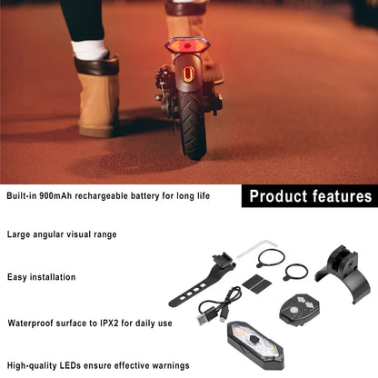 Turn Signal Lamp Modified USB Rechargable Smart Wireless For Xiaomi M365 1S pro Pro2 for MI3 Electric Scooter Flashing Light Par