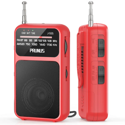Mini Portable Pocket Radio AM FM AAA USB-C Power 800mAh rechargeable battery Excellent Reception Clear Speaker Headphone Jack