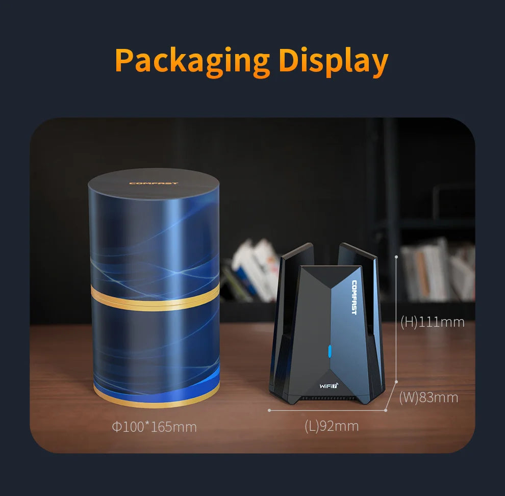 COMFAST USB WiFi 7 Wi-fi adapter 6452Mbps Network Card USB3.0 Tri-band Wifi Dongle 2.4G/5.8G/6G Driver-Free For PC Win10/11
