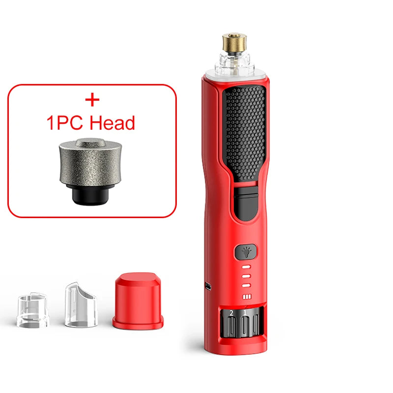 ROJECO Pet Electric Nail Grinder Rechargeable Dog Paw Grooming Nail Clipper LED Light 7 Speeds Adjustable Cat Claw Nail Grinder