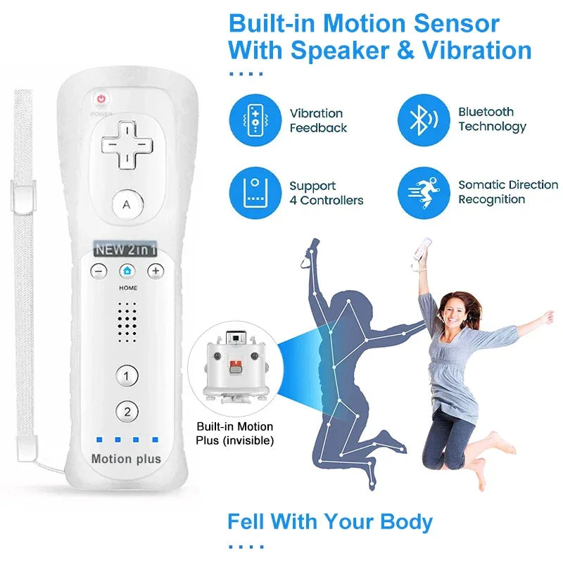 a Whole Set Remote Controller with Nunchuck Controller for  Wii Games Control for Wii Console Wireless Gamepad with Motion Plus