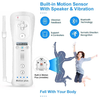 a Whole Set Remote Controller with Nunchuck Controller for  Wii Games Control for Wii Console Wireless Gamepad with Motion Plus
