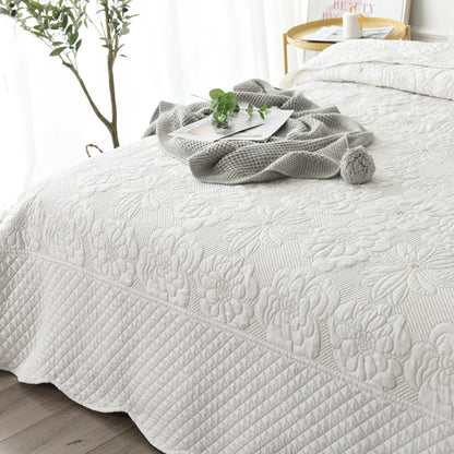 Double-sided Embroidered Cotton Quilted Bedspread, Padded Summer Blanket, Throw Coverlet, Home Coverlet, Bed Cover, Colcha