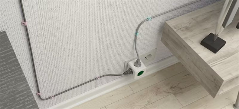 Massfa Multi Usb Power Strip Electrical Plug Cube Multiple Extension Socket with 4 Eu Outlets 3680W Adapter for Home Office