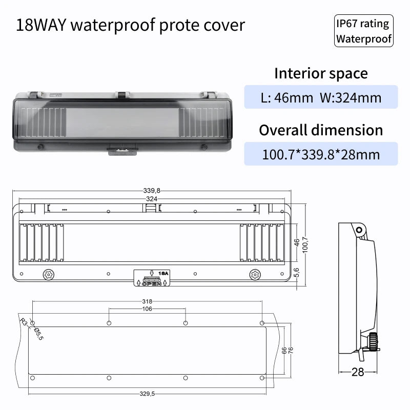 Outdoor Waterproof Window Cover with Lockable Circuit Breaker Electrical Box, Transparent Cover for IP67-Rated Button and Instru