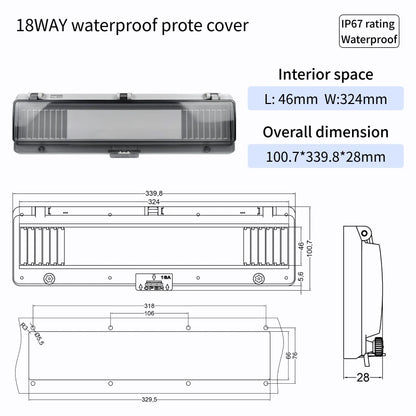 Outdoor Waterproof Window Cover with Lockable Circuit Breaker Electrical Box, Transparent Cover for IP67-Rated Button and Instru
