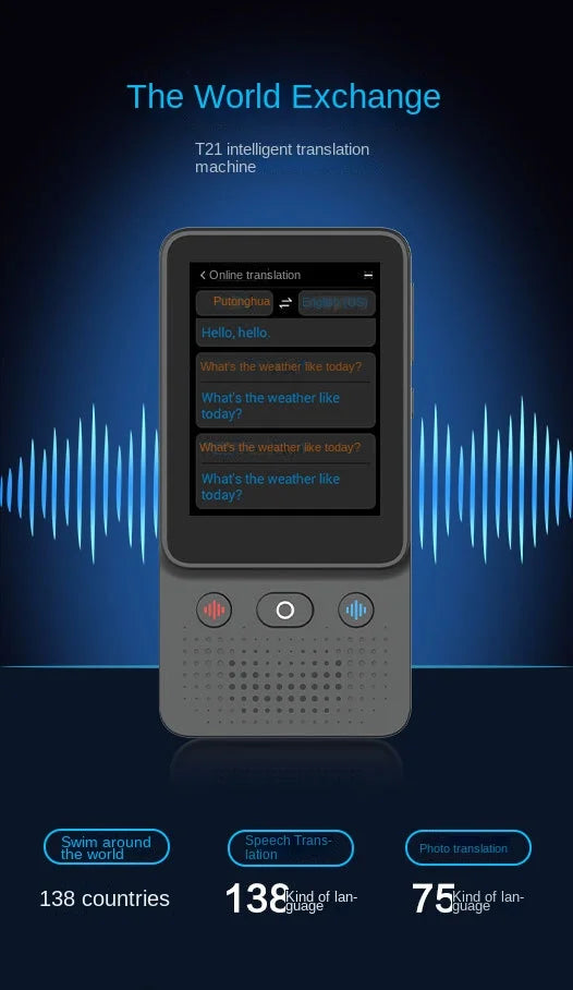 AI Intelligent Voice Translation Machine for 138 Online Languages, Photo Translation, Recording, Transcription, and Translation