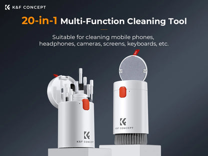 K&F Concept 20in1 iPhone AirPods Multifunction Cleaning Kits Brush Cleaning for Labtop Mobile Screen Keyboard Camera Lens